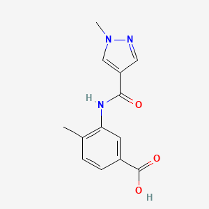 molecular formula C13H13N3O3 B2402491 4-Methyl-3-([(1-methyl-1h-pyrazol-4-yl)carbonyl]amino)benzoic acid CAS No. 957484-32-1