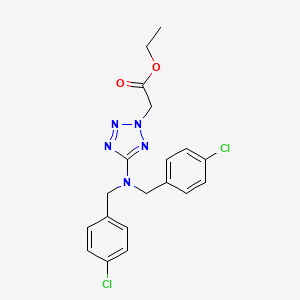 molecular formula C19H19Cl2N5O2 B2402495 Ethyl 2-[5-[bis[(4-chlorophenyl)methyl]amino]tetrazol-2-yl]acetate CAS No. 338777-84-7