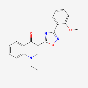 molecular formula C21H19N3O3 B2402504 3-(3-(2-methoxyphenyl)-1,2,4-oxadiazol-5-yl)-1-propylquinolin-4(1H)-one CAS No. 1207010-45-4