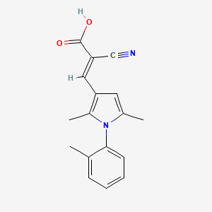 molecular formula C17H16N2O2 B2402510 2-cyano-3-[2,5-dimethyl-1-(2-methylphenyl)-1H-pyrrol-3-yl]prop-2-enoic acid CAS No. 743440-56-4