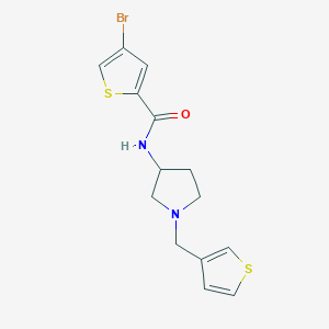 molecular formula C14H15BrN2OS2 B2402523 4-bromo-N-{1-[(thiophen-3-yl)methyl]pyrrolidin-3-yl}thiophene-2-carboxamide CAS No. 2097924-60-0