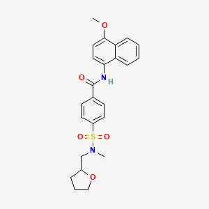 molecular formula C24H26N2O5S B2402524 N-(4-methoxynaphthalen-1-yl)-4-(N-methyl-N-((tetrahydrofuran-2-yl)methyl)sulfamoyl)benzamide CAS No. 868676-87-3