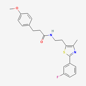 molecular formula C22H23FN2O2S B2402527 N-{2-[2-(3-fluorophenyl)-4-methyl-1,3-thiazol-5-yl]ethyl}-3-(4-methoxyphenyl)propanamide CAS No. 932985-81-4