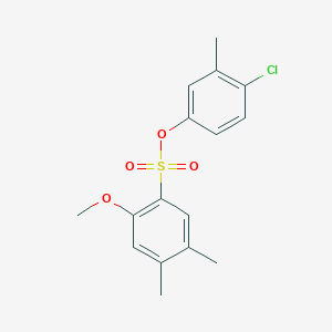 molecular formula C16H17ClO4S B2402529 (4-氯-3-甲基苯基) 2-甲氧基-4,5-二甲基苯磺酸酯 CAS No. 2361880-80-8