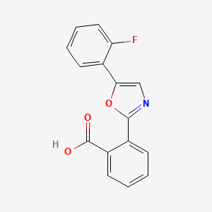 molecular formula C16H10FNO3 B2402530 2-[5-(2-Fluorophenyl)-1,3-oxazol-2-yl]benzoic acid CAS No. 950029-19-3