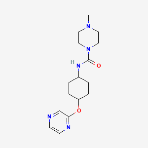 molecular formula C16H25N5O2 B2402534 4-methyl-N-((1r,4r)-4-(pyrazin-2-yloxy)cyclohexyl)piperazine-1-carboxamide CAS No. 2034255-28-0