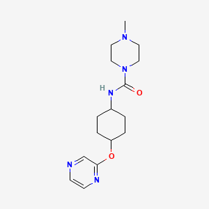 molecular formula C16H25N5O2 B2402534 4-甲基-N-((1r,4r)-4-(吡嗪-2-氧基)环己基)哌嗪-1-甲酰胺 CAS No. 2034255-28-0