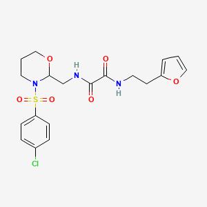 N1-((3-((4-chlorophenyl)sulfonyl)-1,3-oxazinan-2-yl)methyl)-N2-(2-(furan-2-yl)ethyl)oxalamide