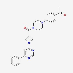 1-(4-(4-(1-(6-Phenylpyrimidin-4-yl)azetidine-3-carbonyl)piperazin-1-yl)phenyl)ethanone