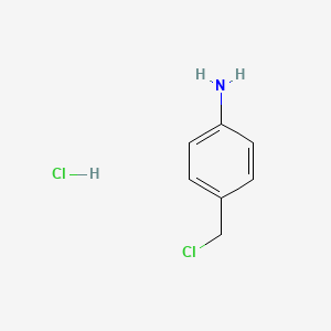 molecular formula C7H9Cl2N B2402544 Benzenamine, 4-(chloromethyl)-, hydrochloride (1:1) CAS No. 878784-41-9