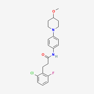 3-(2-chloro-6-fluorophenyl)-N-(4-(4-methoxypiperidin-1-yl)phenyl)propanamide