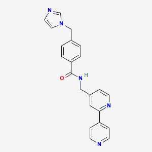 molecular formula C22H19N5O B2402553 4-((1H-imidazol-1-yl)methyl)-N-([2,4'-bipyridin]-4-ylmethyl)benzamide CAS No. 2034433-72-0