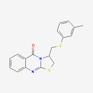 3-{[(3-methylphenyl)sulfanyl]methyl}-2,3-dihydro-5H-[1,3]thiazolo[2,3-b]quinazolin-5-one