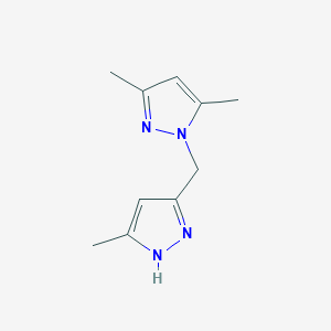 molecular formula C10H14N4 B240258 3,5-dimethyl-1-[(5-methyl-1H-pyrazol-3-yl)methyl]pyrazole 