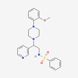 molecular formula C24H28N4O3S B2402593 N-[2-[4-(2-methoxyphenyl)piperazin-1-yl]-2-pyridin-3-ylethyl]benzenesulfonamide CAS No. 863586-47-4