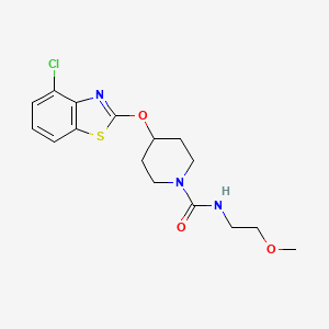 molecular formula C16H20ClN3O3S B2402602 4-((4-chlorobenzo[d]thiazol-2-yl)oxy)-N-(2-methoxyethyl)piperidine-1-carboxamide CAS No. 1286704-18-4