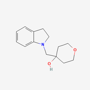 molecular formula C14H19NO2 B2402618 4-[(2,3-dihydro-1H-indol-1-yl)methyl]oxan-4-ol CAS No. 1782382-61-9
