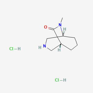 molecular formula C9H18Cl2N2O B2402624 (1S,5R)-9-甲基-3,9-二氮杂双环[3.3.2]癸烷-10-酮二盐酸盐 CAS No. 1820571-96-7