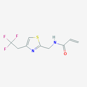 molecular formula C9H9F3N2OS B2402626 N-[[4-(2,2,2-Trifluoroethyl)-1,3-thiazol-2-yl]methyl]prop-2-enamide CAS No. 2361639-21-4