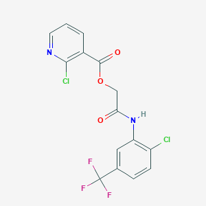 molecular formula C15H9Cl2F3N2O3 B2402627 {[2-Chloro-5-(trifluoromethyl)phenyl]carbamoyl}methyl 2-chloropyridine-3-carboxylate CAS No. 438592-37-1