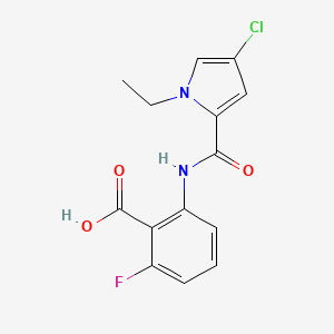 molecular formula C14H12ClFN2O3 B2402632 2-(4-chloro-1-ethyl-1H-pyrrole-2-amido)-6-fluorobenzoic acid CAS No. 1154932-66-7