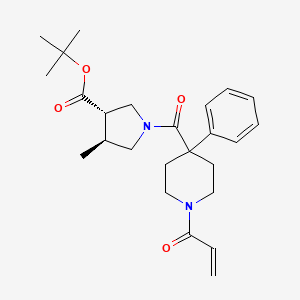 Tert-butyl (3S,4S)-4-methyl-1-(4-phenyl-1-prop-2-enoylpiperidine-4-carbonyl)pyrrolidine-3-carboxylate