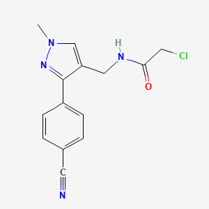 2-Chloro-N-[[3-(4-cyanophenyl)-1-methylpyrazol-4-yl]methyl]acetamide