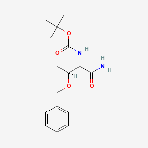 molecular formula C16H24N2O4 B2402653 tert-butyl N-[2-(benzyloxy)-1-carbamoylpropyl]carbamate CAS No. 331627-28-2
