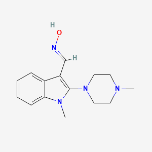 molecular formula C15H20N4O B2402656 1-甲基-2-(4-甲基哌嗪基)-1H-吲哚-3-甲醛肟 CAS No. 861212-48-8