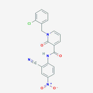 molecular formula C20H13ClN4O4 B2402666 1-(2-chlorobenzyl)-N-(2-cyano-4-nitrophenyl)-2-oxo-1,2-dihydropyridine-3-carboxamide CAS No. 941989-30-6