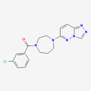 molecular formula C17H17ClN6O B2402670 (4-([1,2,4]Triazolo[4,3-b]pyridazin-6-yl)-1,4-diazepan-1-yl)(3-chlorophenyl)methanone CAS No. 2320458-03-3