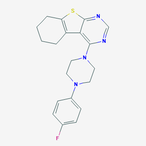 molecular formula C20H21FN4S B240268 4-[4-(4-Fluorophenyl)piperazin-1-yl]-5,6,7,8-tetrahydro[1]benzothieno[2,3-d]pyrimidine 