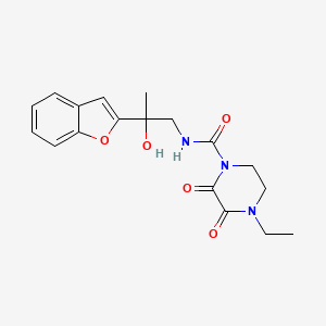 molecular formula C18H21N3O5 B2402682 N-(2-(苯并呋喃-2-基)-2-羟丙基)-4-乙基-2,3-二氧哌嗪-1-甲酰胺 CAS No. 1903413-76-2