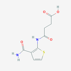 molecular formula C9H10N2O4S B2402683 3-[(3-carbamoylthiophen-2-yl)carbamoyl]propanoic Acid CAS No. 590376-36-6
