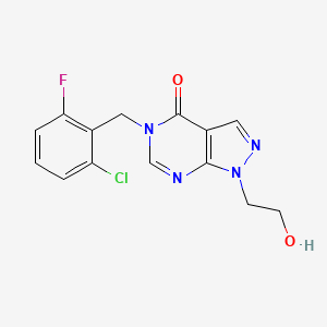 5-[(2-Chloro-6-fluorophenyl)methyl]-1-(2-hydroxyethyl)pyrazolo[3,4-d]pyrimidin-4-one