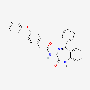 N-(1-methyl-2-oxo-5-phenyl-2,3-dihydro-1H-1,4-benzodiazepin-3-yl)-2-(4-phenoxyphenyl)acetamide