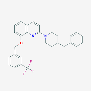 molecular formula C29H27F3N2O B2402705 2-(4-Benzylpiperidin-1-yl)-8-((3-(trifluoromethyl)benzyl)oxy)quinoline CAS No. 941989-14-6
