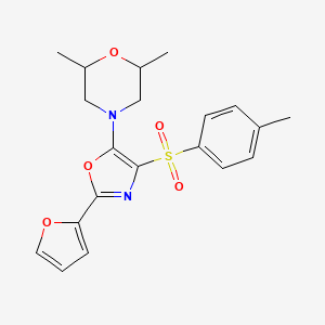 molecular formula C20H22N2O5S B2402708 4-(2-(Furan-2-yl)-4-tosyloxazol-5-yl)-2,6-dimethylmorpholine CAS No. 862793-36-0