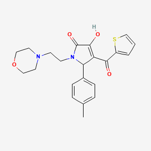 molecular formula C22H24N2O4S B2402713 3-hydroxy-1-(2-morpholinoethyl)-4-(thiophene-2-carbonyl)-5-(p-tolyl)-1H-pyrrol-2(5H)-one CAS No. 381681-05-6