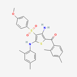 (3-Amino-5-((2,4-dimethylphenyl)amino)-4-((4-methoxyphenyl)sulfonyl)thiophen-2-yl)(2,4-dimethylphenyl)methanone