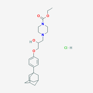 Ethyl 4-(3-(4-((3r,5r,7r)-adamantan-1-yl)phenoxy)-2-hydroxypropyl)piperazine-1-carboxylate hydrochloride