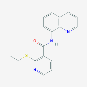 molecular formula C17H15N3OS B2402725 2-ethylsulfanyl-N-quinolin-8-ylpyridine-3-carboxamide CAS No. 1024146-86-8