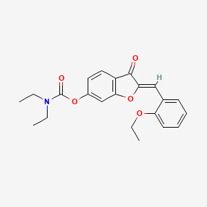 molecular formula C22H23NO5 B2402726 (Z)-2-(2-ethoxybenzylidene)-3-oxo-2,3-dihydrobenzofuran-6-yl diethylcarbamate CAS No. 623116-45-0
