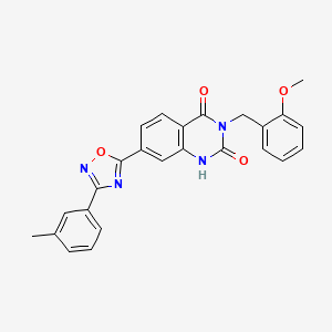 3-(2-methoxybenzyl)-7-(3-(m-tolyl)-1,2,4-oxadiazol-5-yl)quinazoline-2,4(1H,3H)-dione