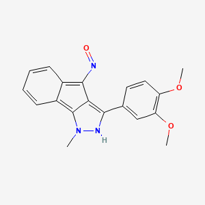 molecular formula C19H17N3O3 B2402733 3-(3,4-Dimethoxyphenyl)-4-(hydroxyimino)-1-methylindeno[2,3-D]pyrazole CAS No. 1274948-39-8