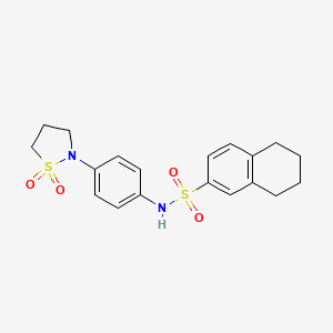 molecular formula C19H22N2O4S2 B2402735 N-(4-(1,1-dioxidoisothiazolidin-2-yl)phenyl)-5,6,7,8-tetrahydronaphthalene-2-sulfonamide CAS No. 951518-88-0