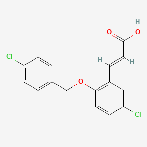 3-{5-Chloro-2-[(4-chlorophenyl)methoxy]phenyl}prop-2-enoic acid