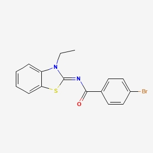 molecular formula C16H13BrN2OS B2402742 4-bromo-N-(3-ethyl-1,3-benzothiazol-2-ylidene)benzamide CAS No. 865544-68-9