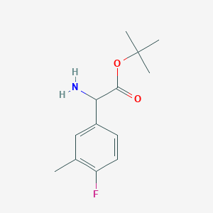 molecular formula C13H18FNO2 B2402743 Tert-butyl 2-amino-2-(4-fluoro-3-methylphenyl)acetate CAS No. 2248261-97-2