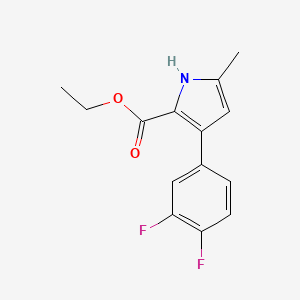 molecular formula C14H13F2NO2 B2402746 3-(3,4-二氟苯基)-5-甲基-1H-吡咯-2-羧酸乙酯 CAS No. 2288710-15-4